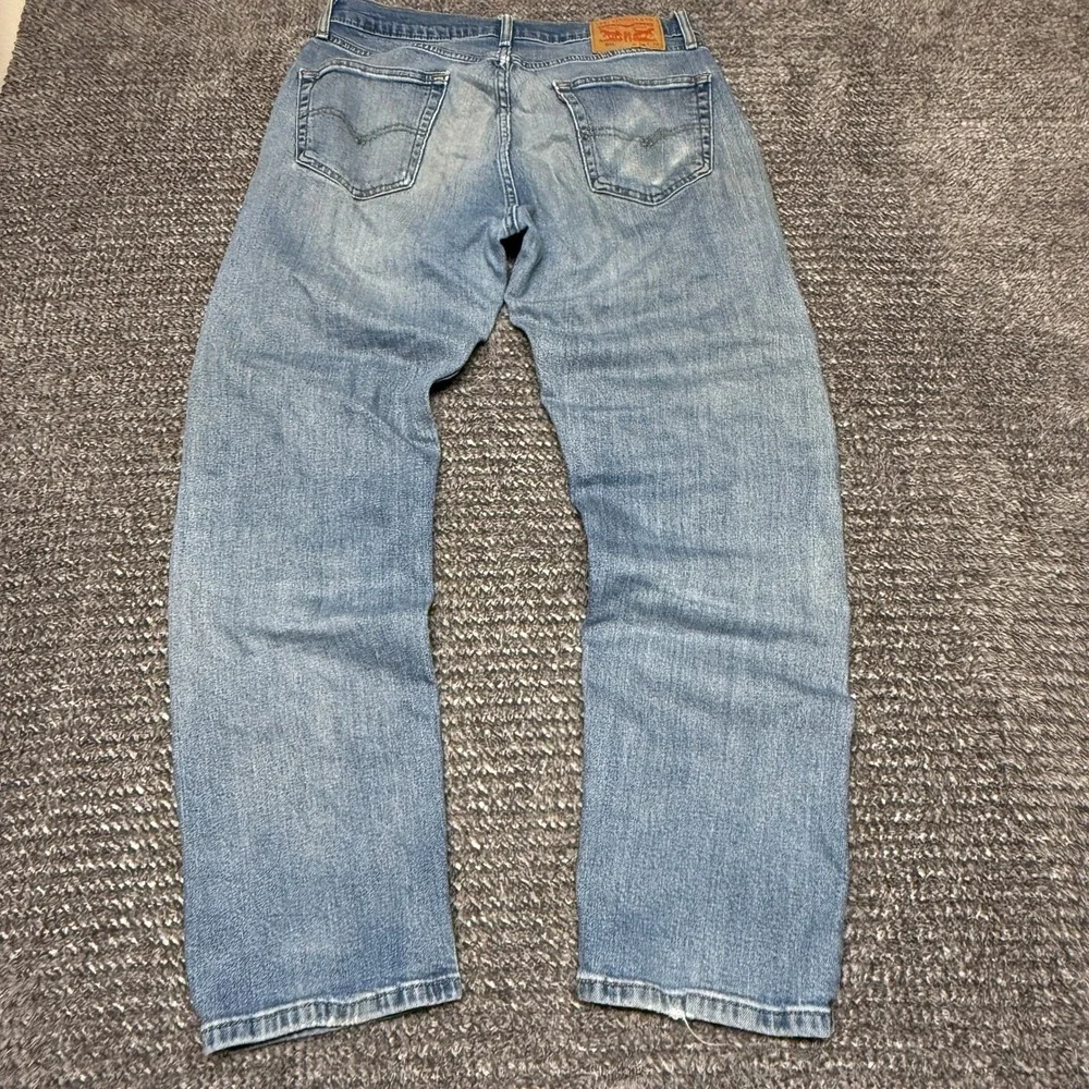 Levis‎ Mens 505 Jeans W34 L32 Light Wash Blue Distressed Regular Fit